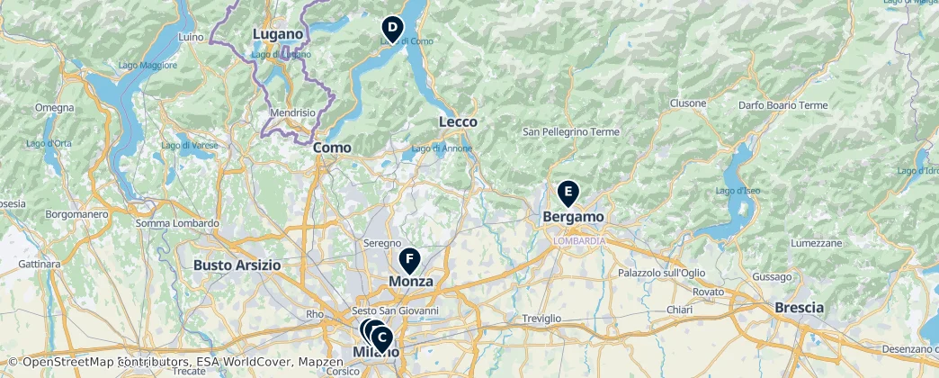 Map of Lombardia