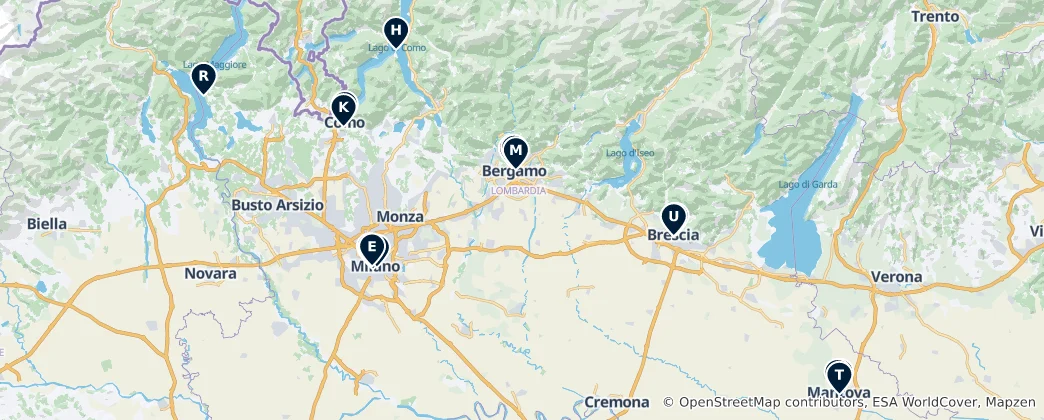 Map of Lombardia