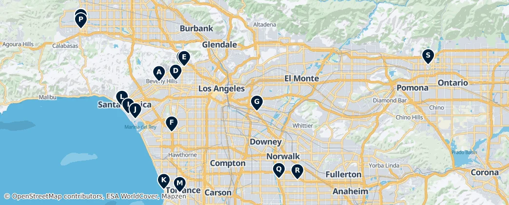 Map of Condado de Los Angeles