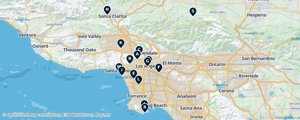 Map of Condado de Los Angeles