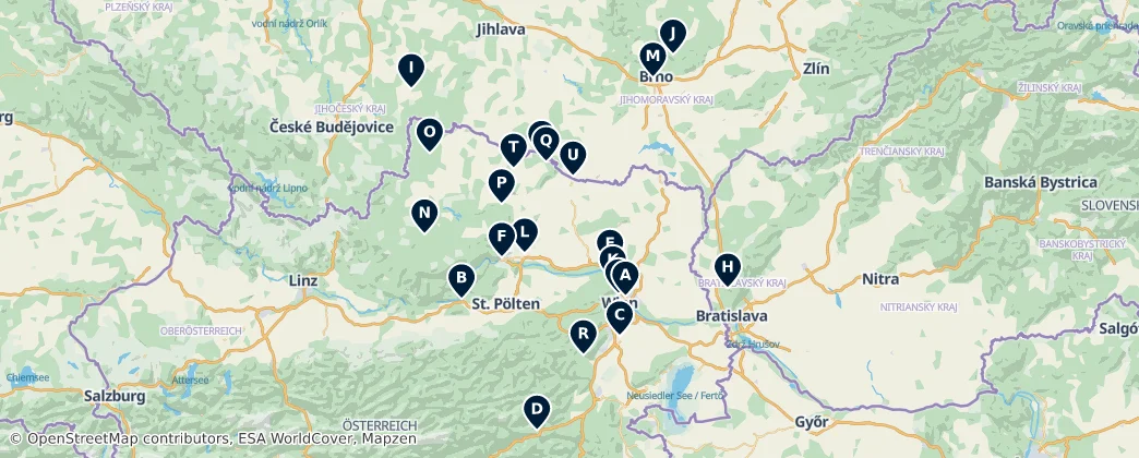 Map of Baixa Áustria