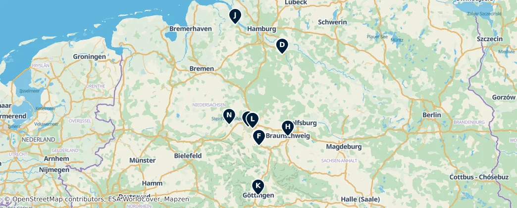 Map of Baixa Saxônia