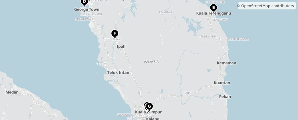 Map of Malásia