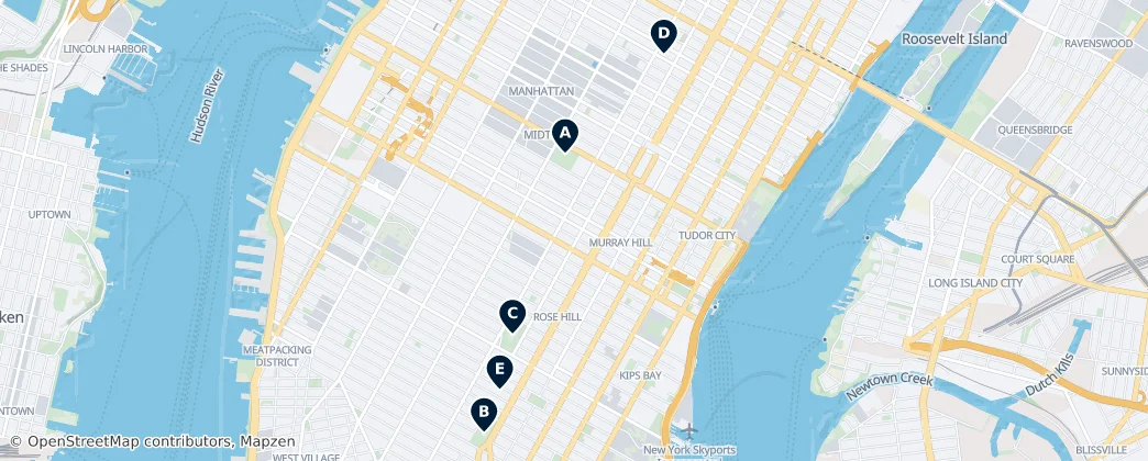 Map of Manhattan Community Board 5
