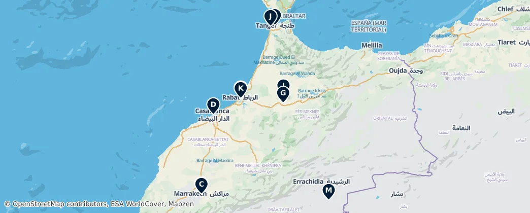 Map of Marrocos