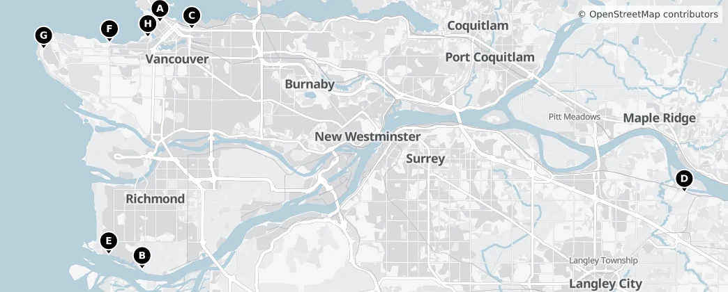 Map of Distrito Regional de Metro Vancouver