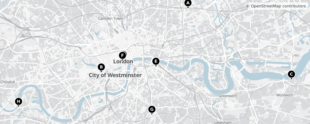 Map of Metropolitan Police District