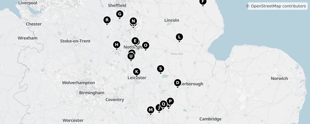 Map of Midlands Orientais