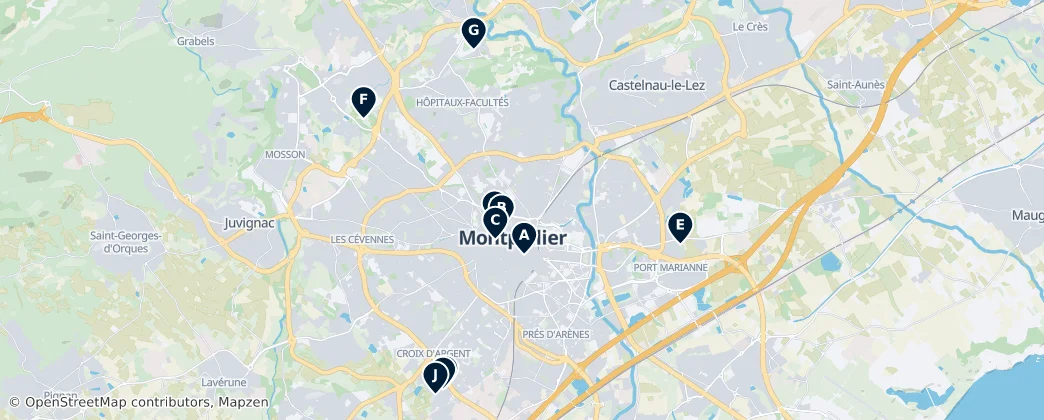 Map of Montpellier