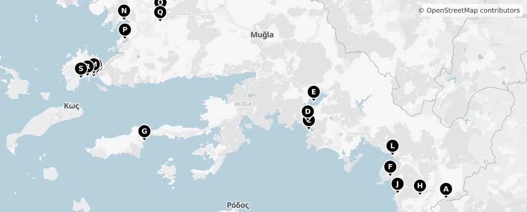 Map of Muğla