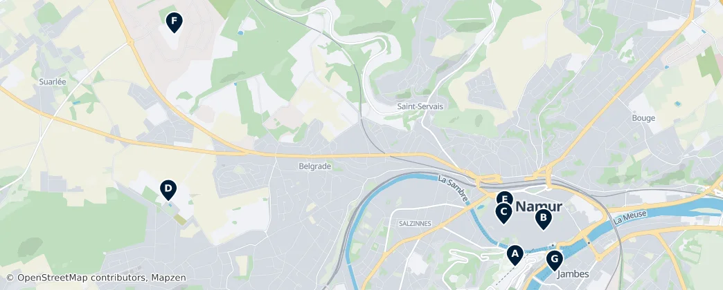 Map of Namur