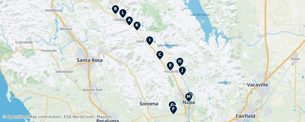 Map of Vale de Napa