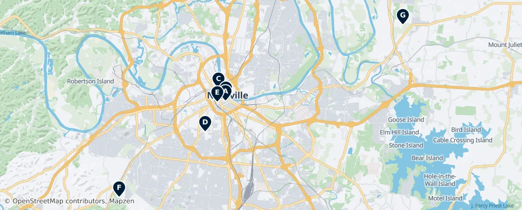 Map of Nashville