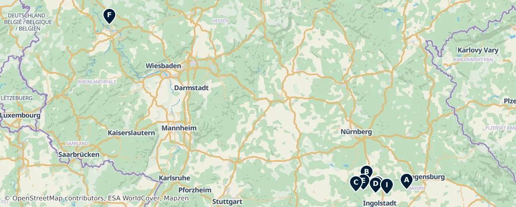 Map of Altmühl Valley Nature Park