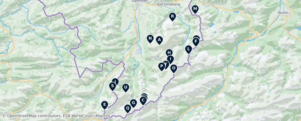 Map of Allgäuer Hochalpen