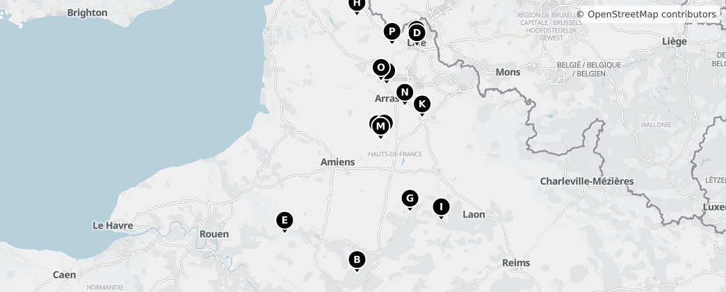 Map of Norte-Passo-de-Calais e Picardia