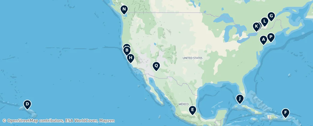 Map of América do Norte