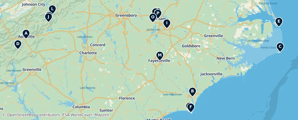 Map of Carolina do Norte