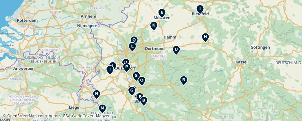 Map of Renânia do Norte-Vestfália