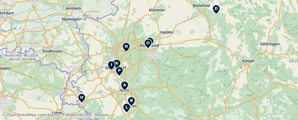 Map of Renânia do Norte-Vestfália