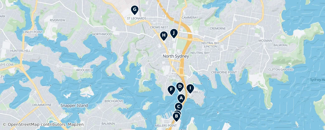 Map of North Sydney