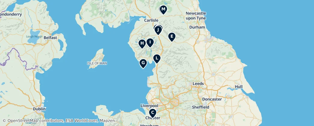 Map of Noroeste da Inglaterra