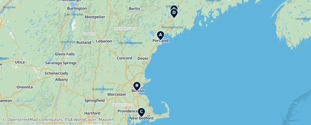 Map of Nova Inglaterra