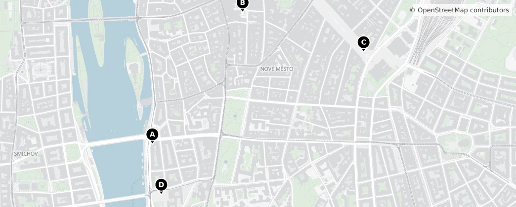 Map of Nové Město