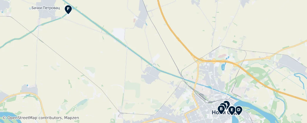Map of Novi Sad
