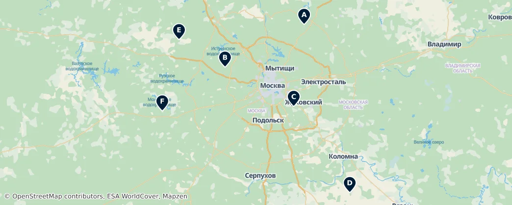 Map of Oblast de Moscou