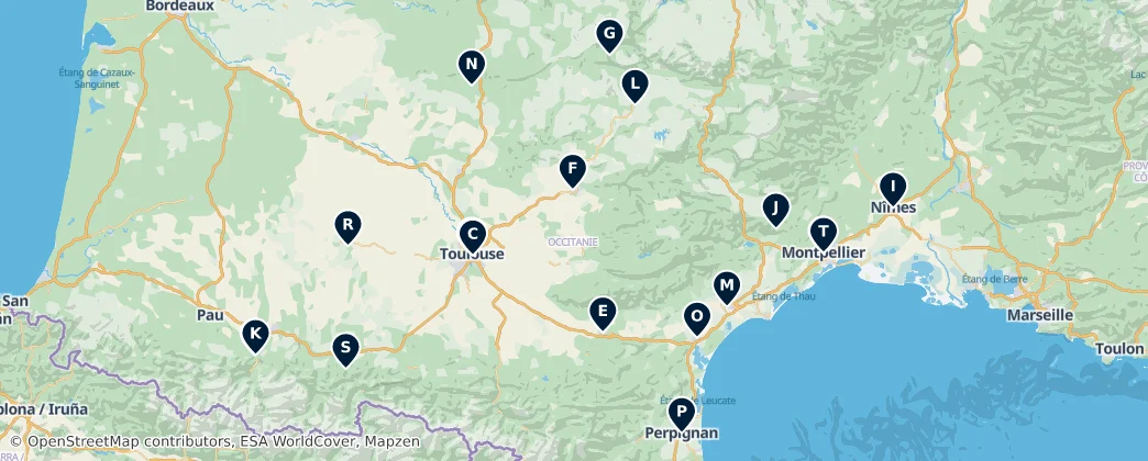 Map of Occitânia