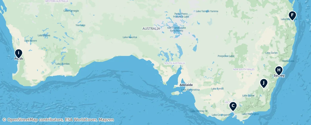 Map of Oceânia