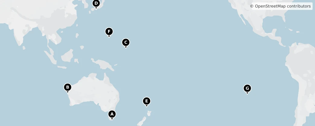 Map of Oceânia