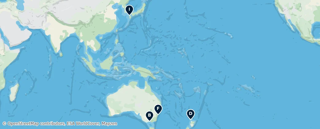 Map of Oceânia