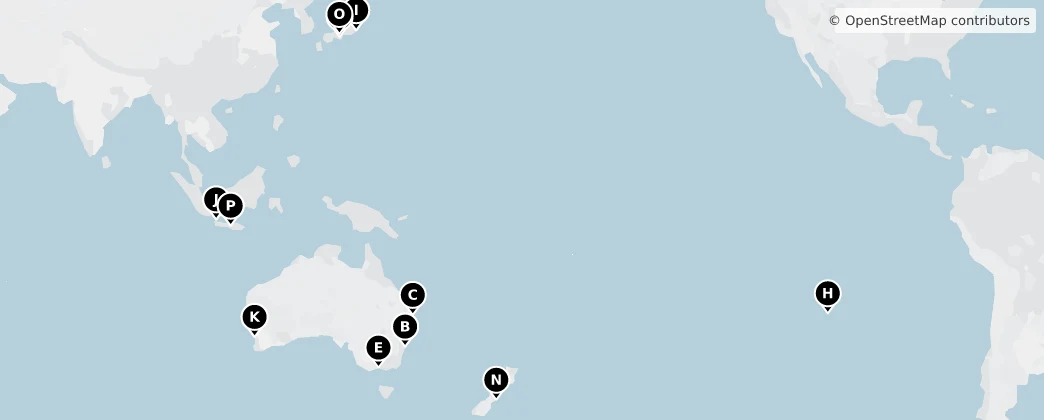 Map of Oceânia
