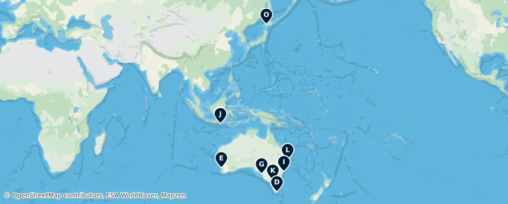 Map of Oceânia