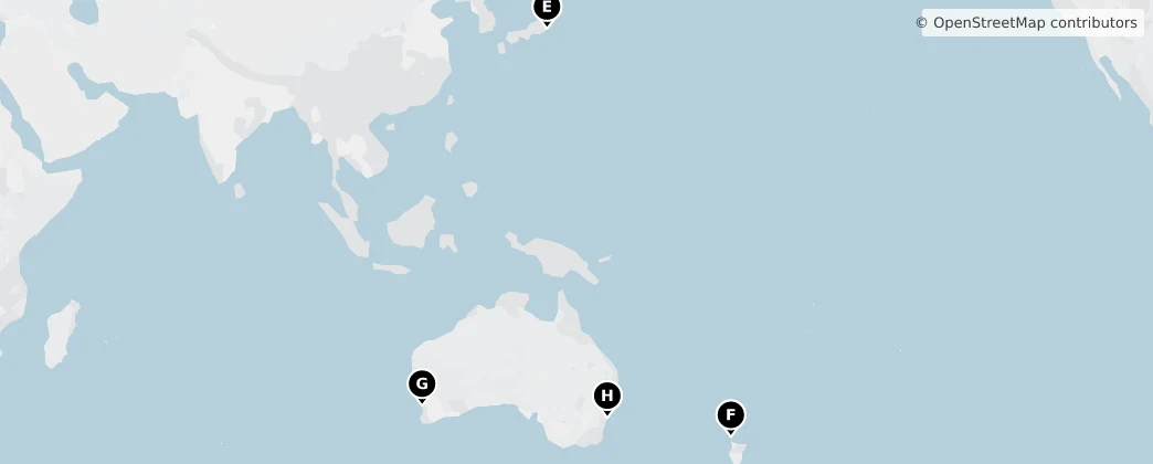 Map of Oceânia