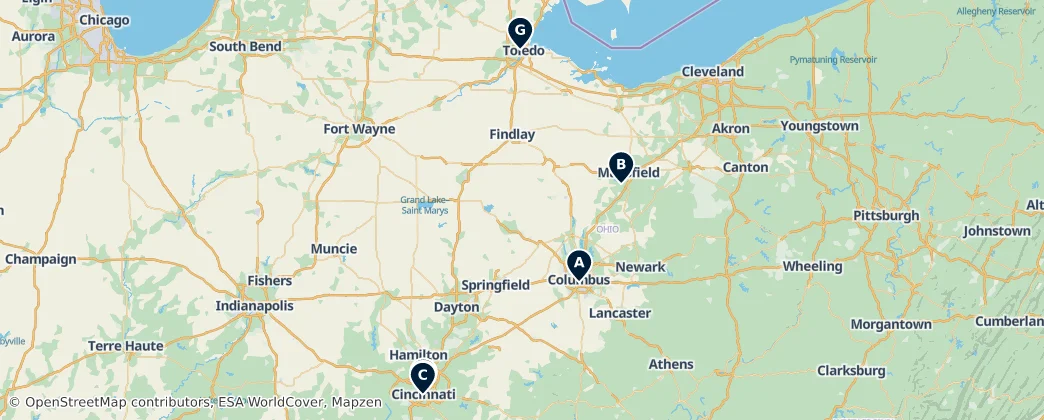 Map of Ohio