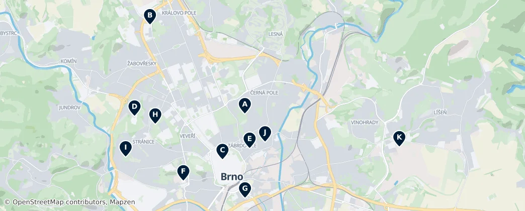 Map of Brno