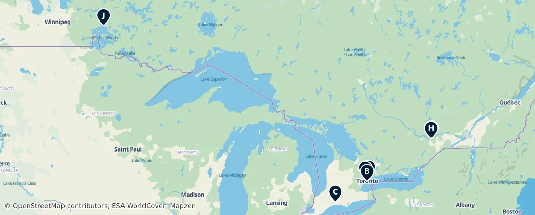 Map of Ontário