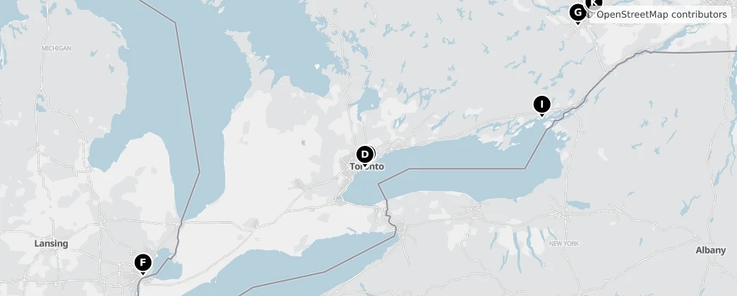 Map of Ontário