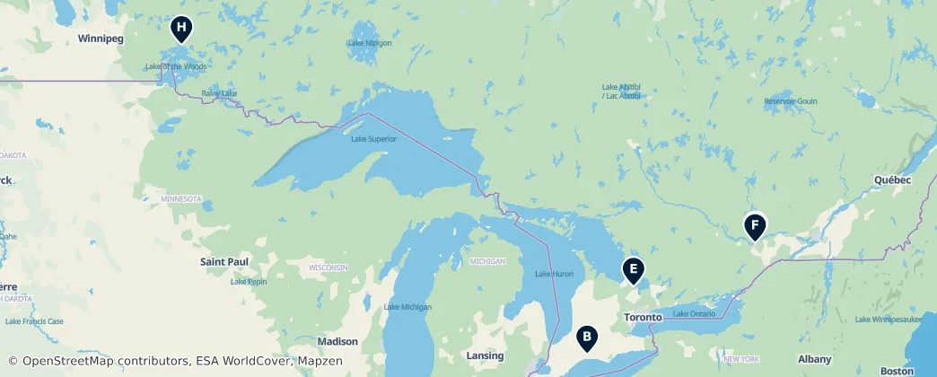 Map of Ontário