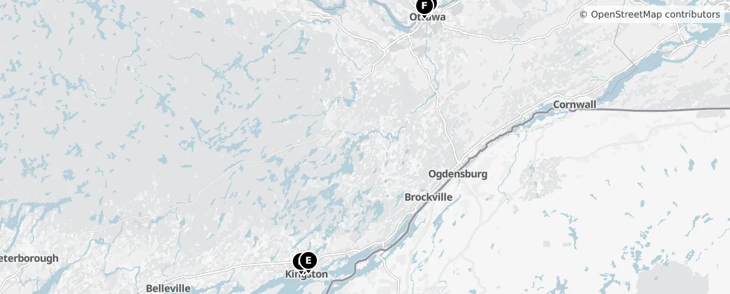Map of Ontário Oriental