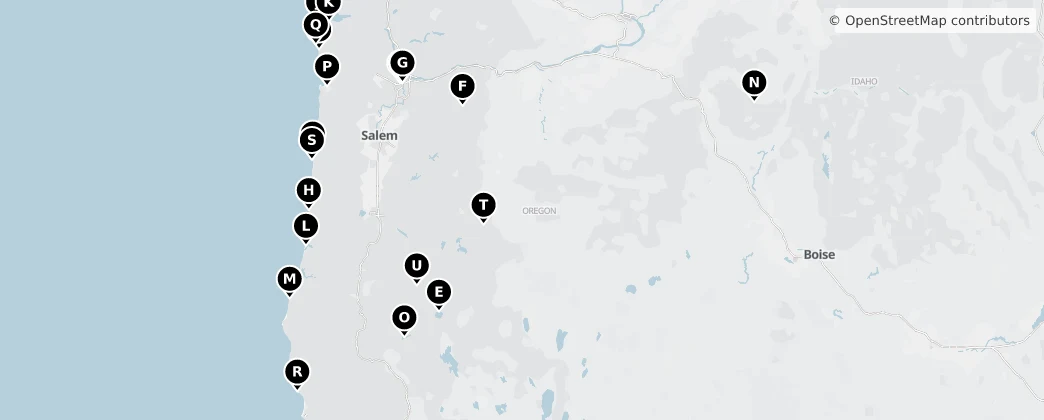 Map of Óregon