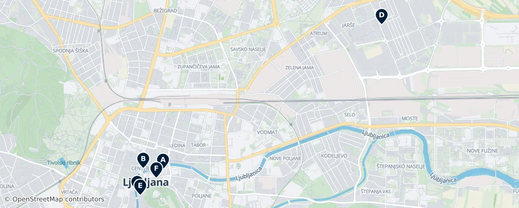 Map of Osrednjeslovenska regija