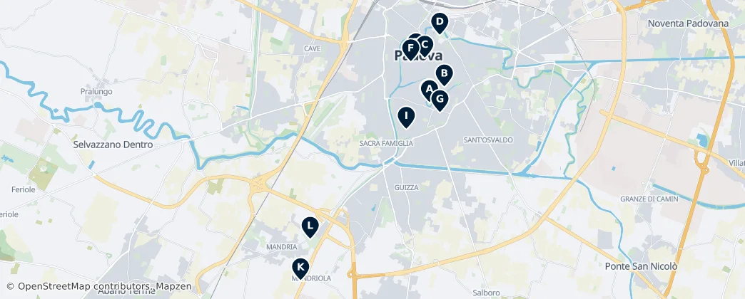Map of Pádua