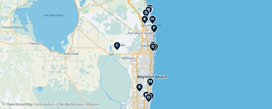 Map of Condado de Palm Beach