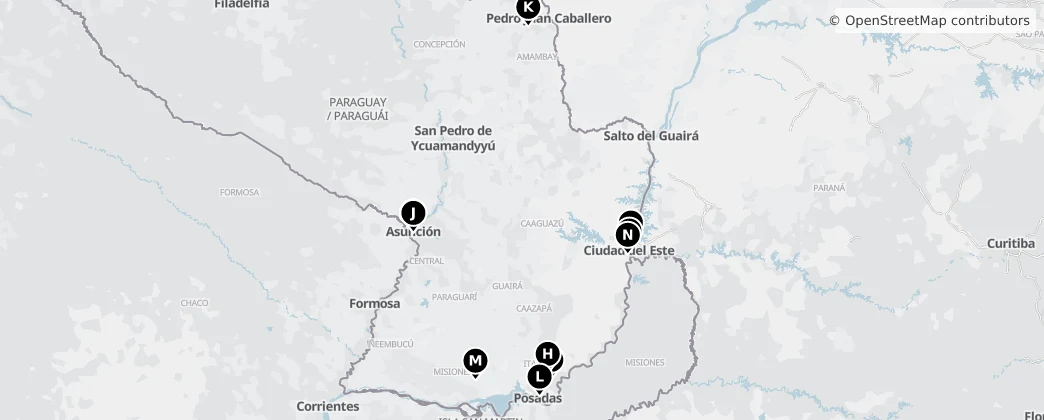 Map of Paraguai