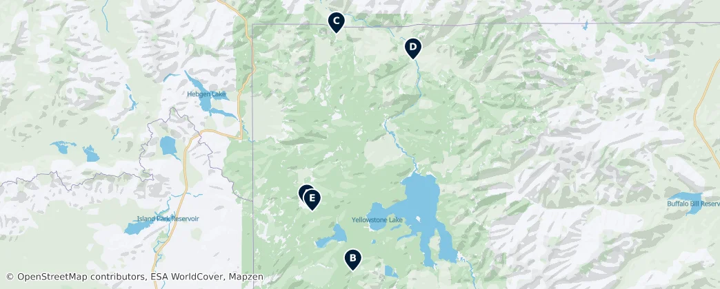 Map of Parque Nacional Yellowstone