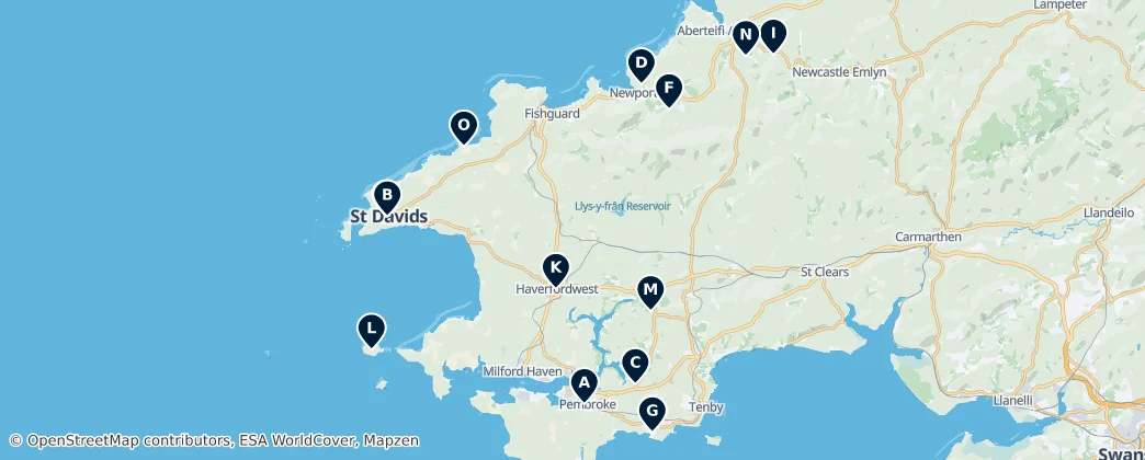 Map of Pembrokeshire